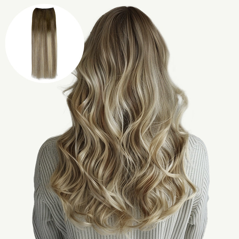 BLEACH BLONDE BALAYAGE (3/8/613) Sew in Weft Hair Extensions