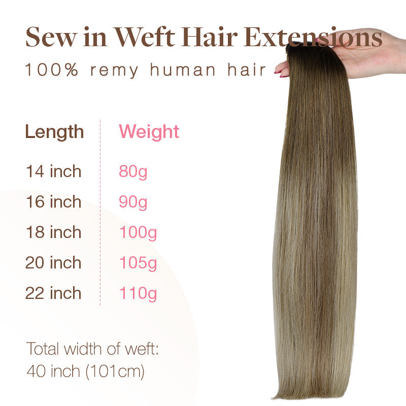 BLEACH BLONDE BALAYAGE (3/8/613) Sew in Weft Hair Extensions