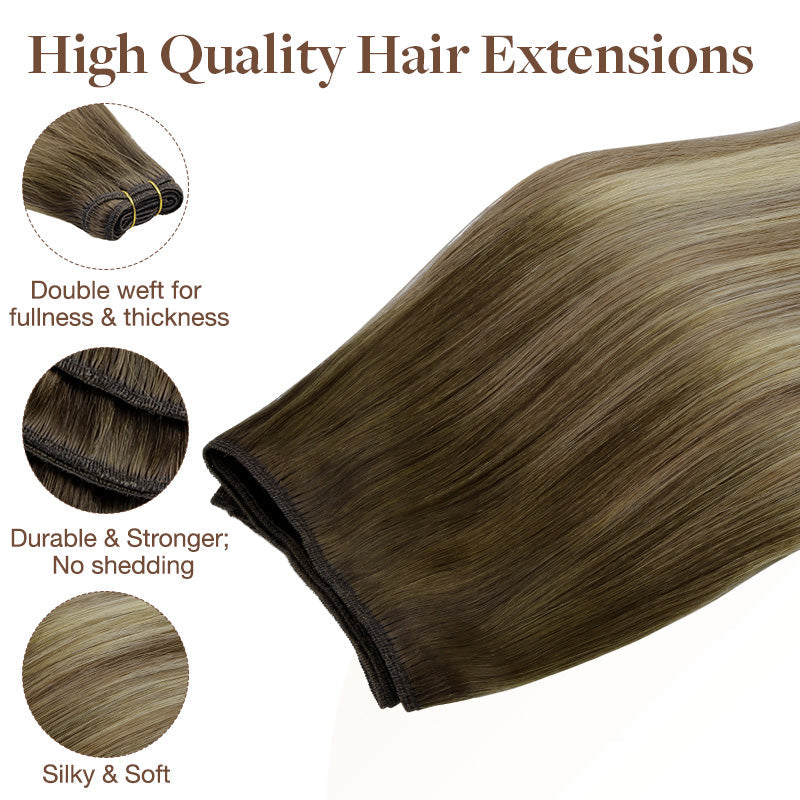 BLEACH BLONDE BALAYAGE (3/8/613) Sew in Weft Hair Extensions