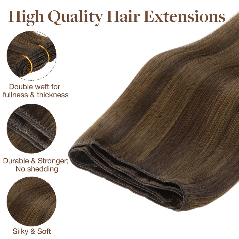 BROWN SUGAR SWIRL HIGHLIGHTS (2C/4E/6C) Sew in Weft Hair Extensions