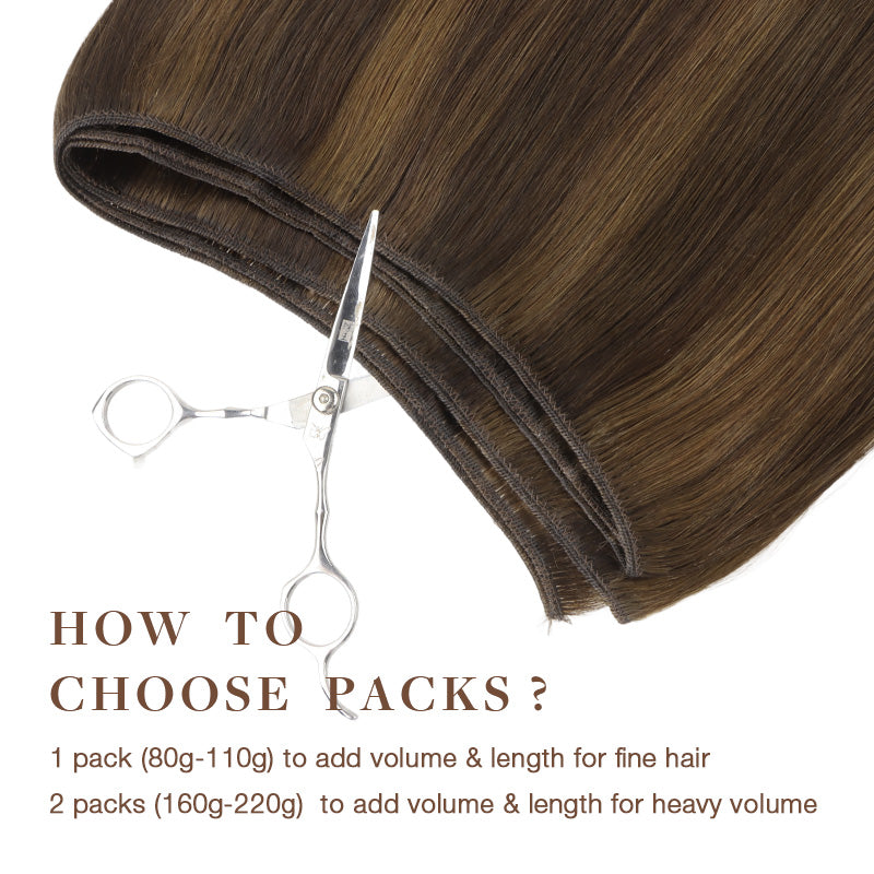BROWN SUGAR SWIRL HIGHLIGHTS (2C/4E/6C) Sew in Weft Hair Extensions