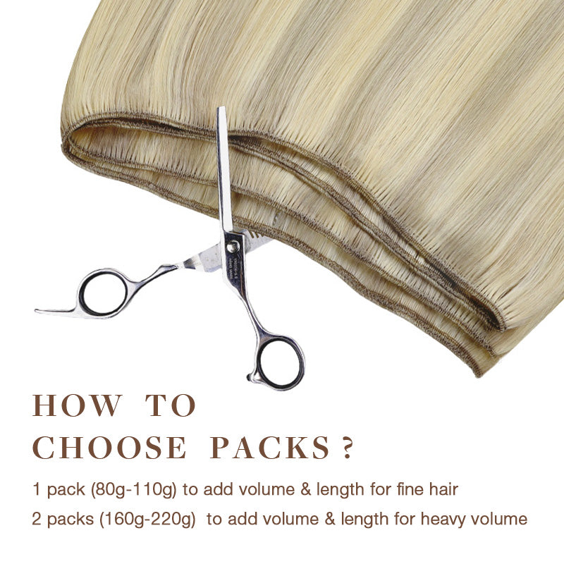 ASH BLONDE HIGHLIGHTS (17A/60) Sew in Weft Hair Extensions