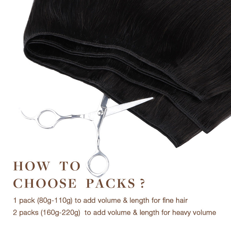 NATURAL BLACK (1B) Sew in Weft Hair Extensions