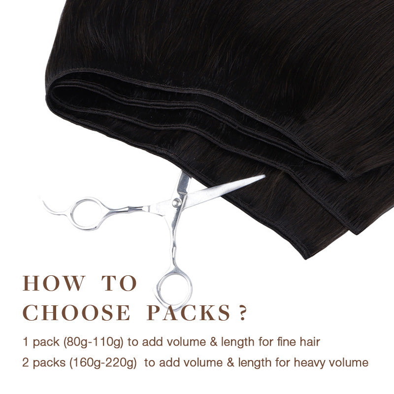 DARK BROWN (2) Sew in Weft Hair Extensions