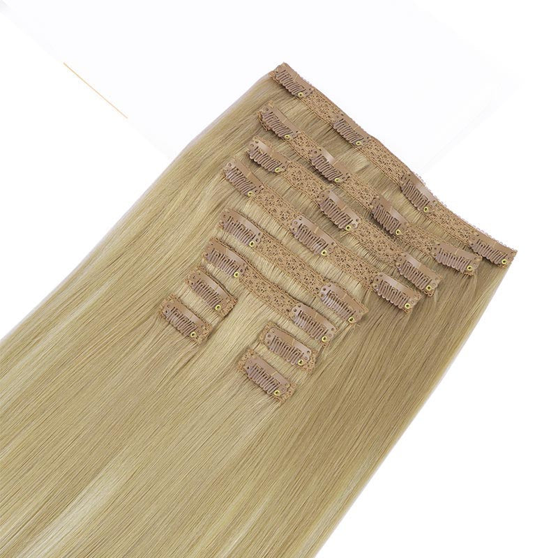 Blonde Omber(18T90) Double Drawn Clip in 160g