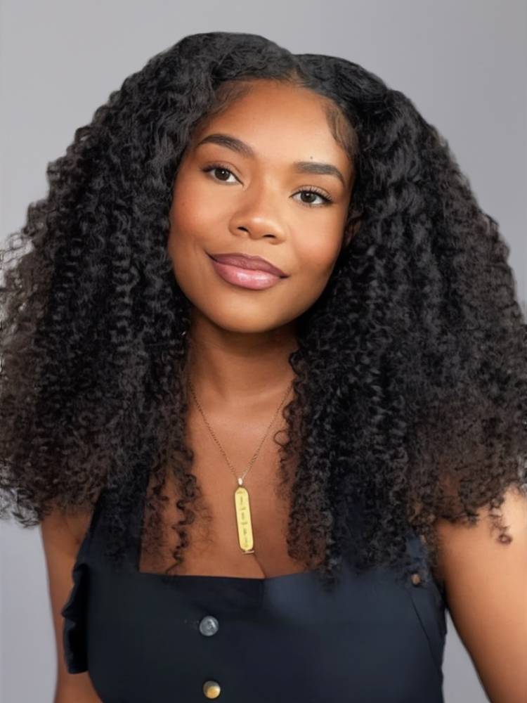 Limited Design Special Jerry Curl Long Bob Natural Black 4x4 Lace Double Drawn Human Hair Wigs