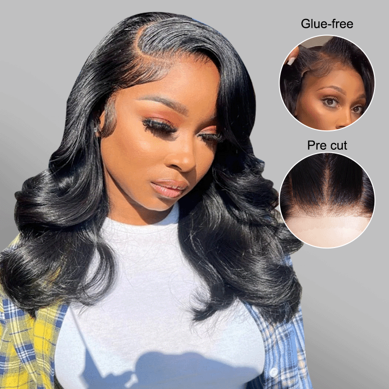Jasperel  Side Part Drawstring Wig Body Wave Parting Max 4x4 Pre Cut Glueless Wigs Pre Bleached With Baby Hair