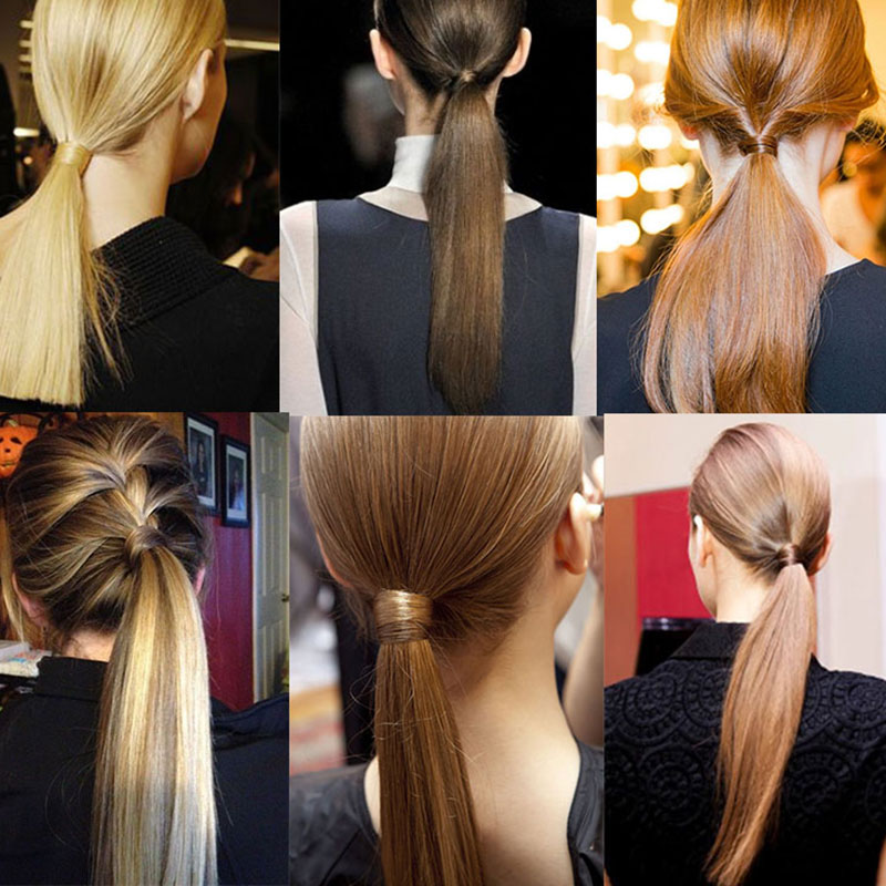 #613 Straight Wrap Around Ponytail Human Hair Extensions Color Hairpiece