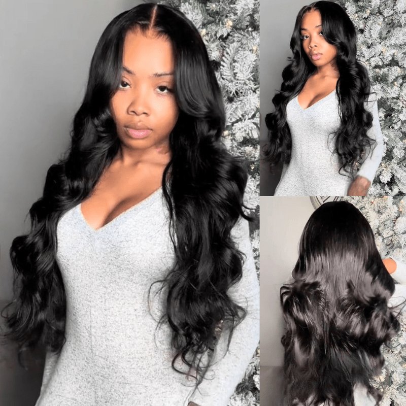 Pre-Cut HD Lace Put On And Go Glueless Wig 13x4 Loose Body Wave Lace Front Wigs with Curtain Bangs 180% Density