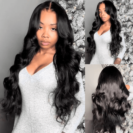 Pre-Cut HD Lace Put On And Go Glueless Wig 13x4 Loose Body Wave Lace Front Wigs with Curtain Bangs 180% Density