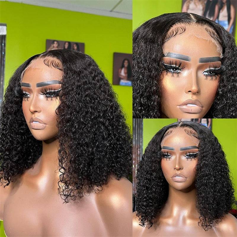 Jasperel Cheap 13x4 Full Frontal Short Straight Bob Wigs Curly Lace Frontal Human Hair Wigs For Girls