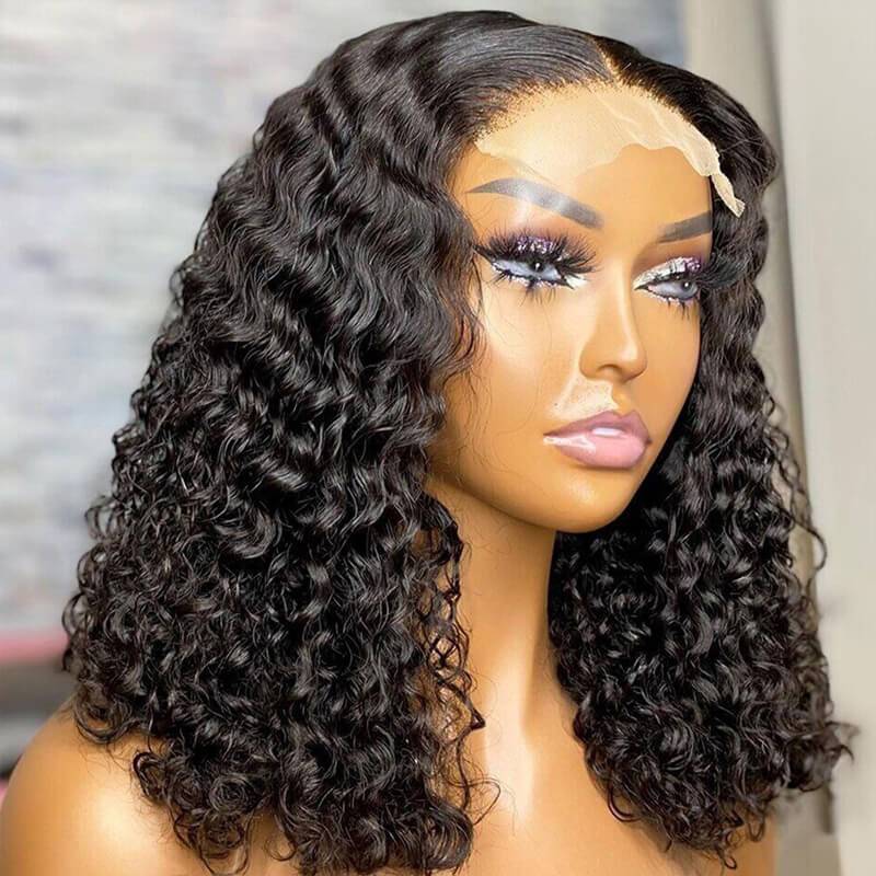 Jasperel Cheap 13x4 Full Frontal Short Straight Bob Wigs Curly Lace Frontal Human Hair Wigs For Girls