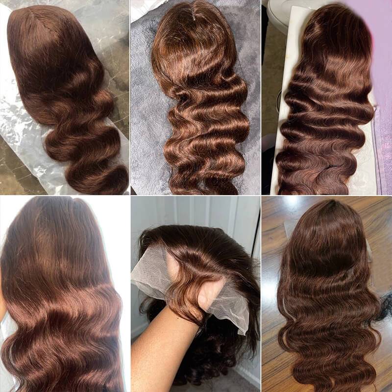 Jasperel Perfect Chocolate Brown Lace Frontal Human Hair Wig For Brown Skin Women