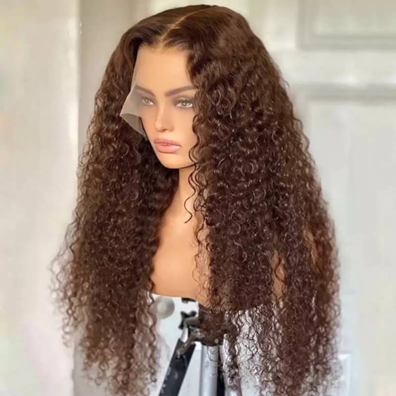 Jasperel Perfect Chocolate Brown Lace Frontal Human Hair Wig For Brown Skin Women