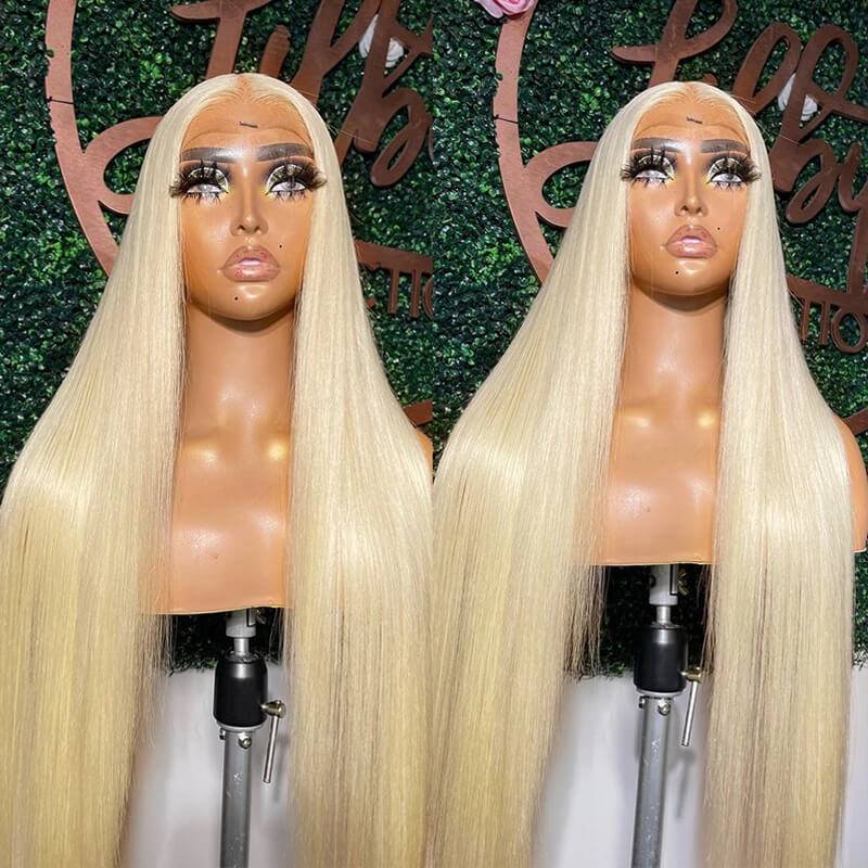 Jasperel #613 Blonde Straight Lace Frontal Wig Dye Friendly Transparent Lace | Blonde Baddie