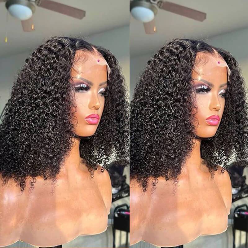Jasperel Cheap 13x4 Full Frontal Short Straight Bob Wigs Curly Lace Frontal Human Hair Wigs For Girls