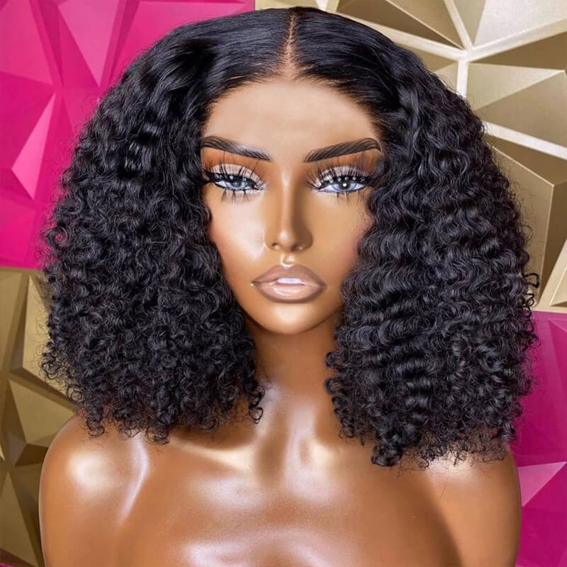 Jasperel Cheap 13x4 Full Frontal Short Straight Bob Wigs Curly Lace Frontal Human Hair Wigs For Girls