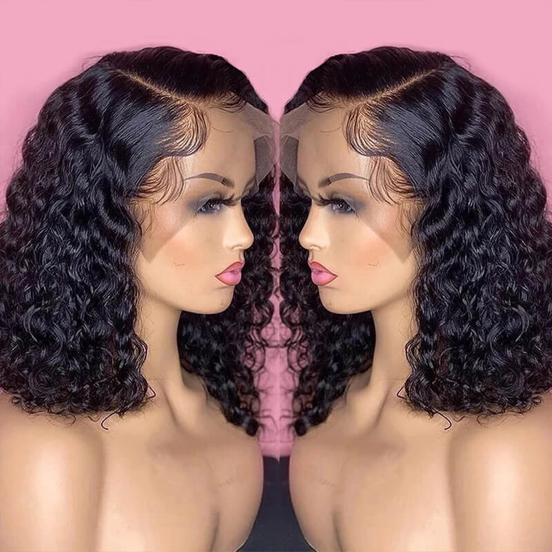 Jasperel Cheap 13x4 Full Frontal Short Straight Bob Wigs Curly Lace Frontal Human Hair Wigs For Girls