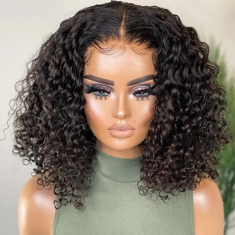 Jasperel Cheap 13x4 Full Frontal Short Straight Bob Wigs Curly Lace Frontal Human Hair Wigs For Girls