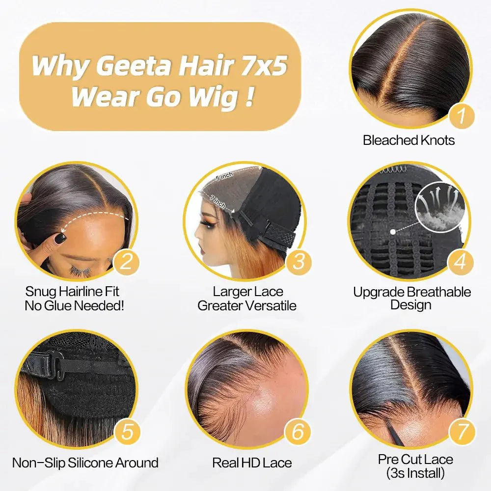 Glueless Wig Fluffy Kinky Curly 7x5 Pre Cut Lace Front Wigs Pre Plucked Natural Hairline 180% Density
