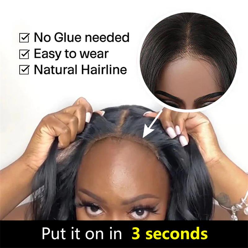 Glueless Wig Fluffy Kinky Curly 7x5 Pre Cut Lace Front Wigs Pre Plucked Natural Hairline 180% Density