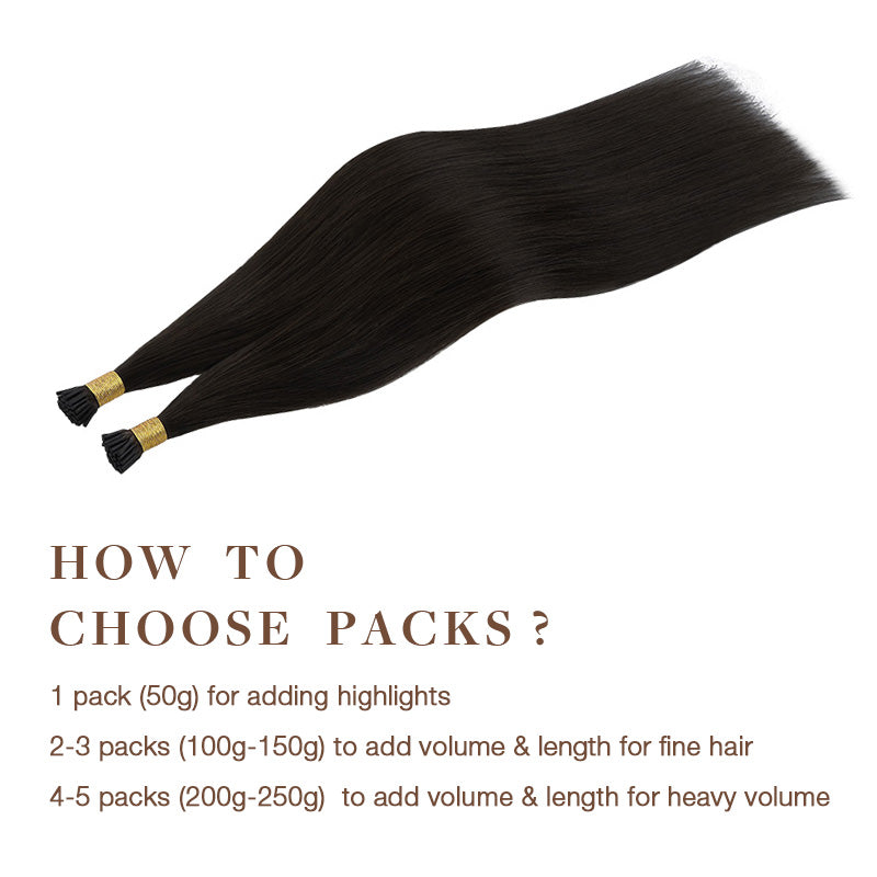 NATURAL BLACK (1B) I Tip Hair Extensions