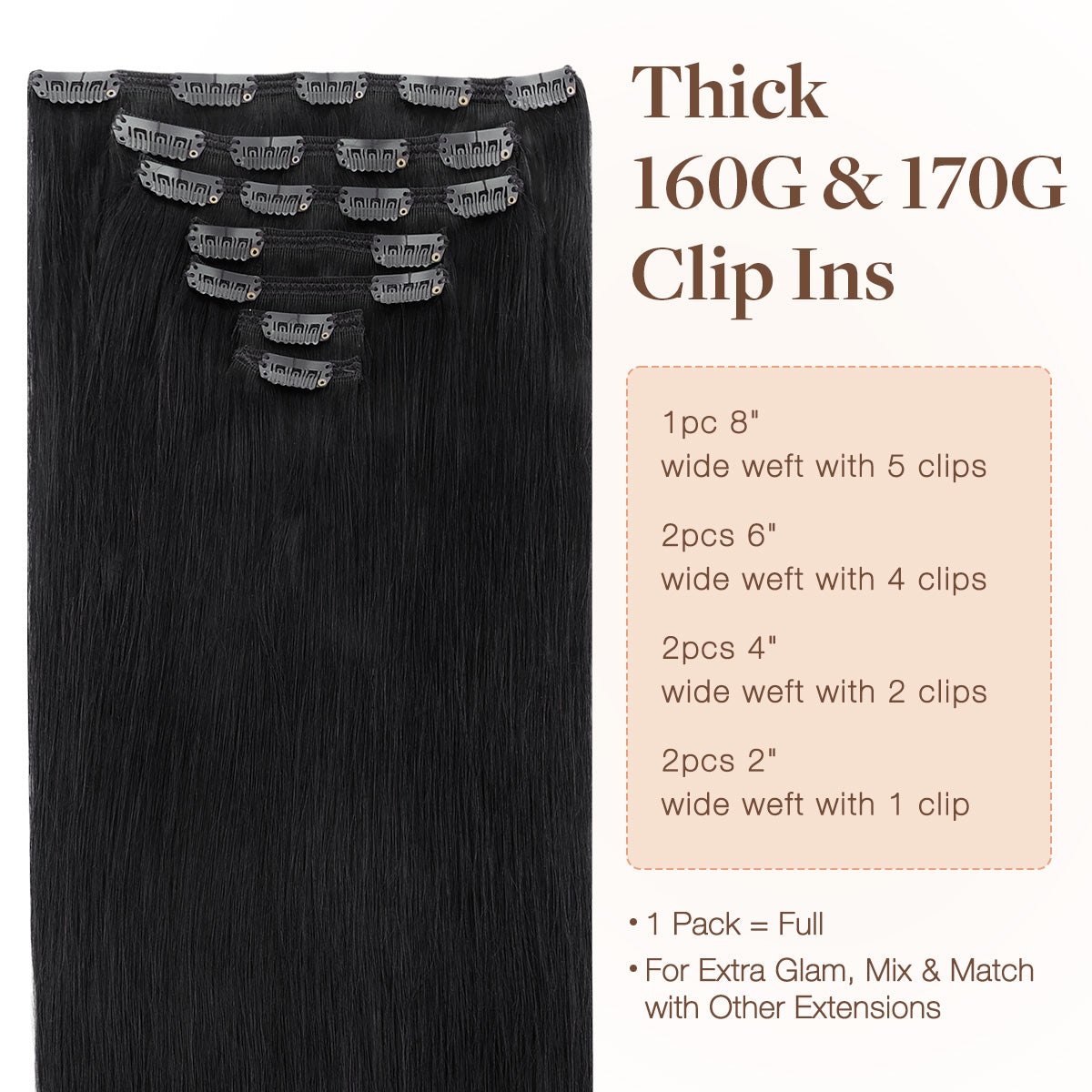 Clip in Hair Extensions 150g