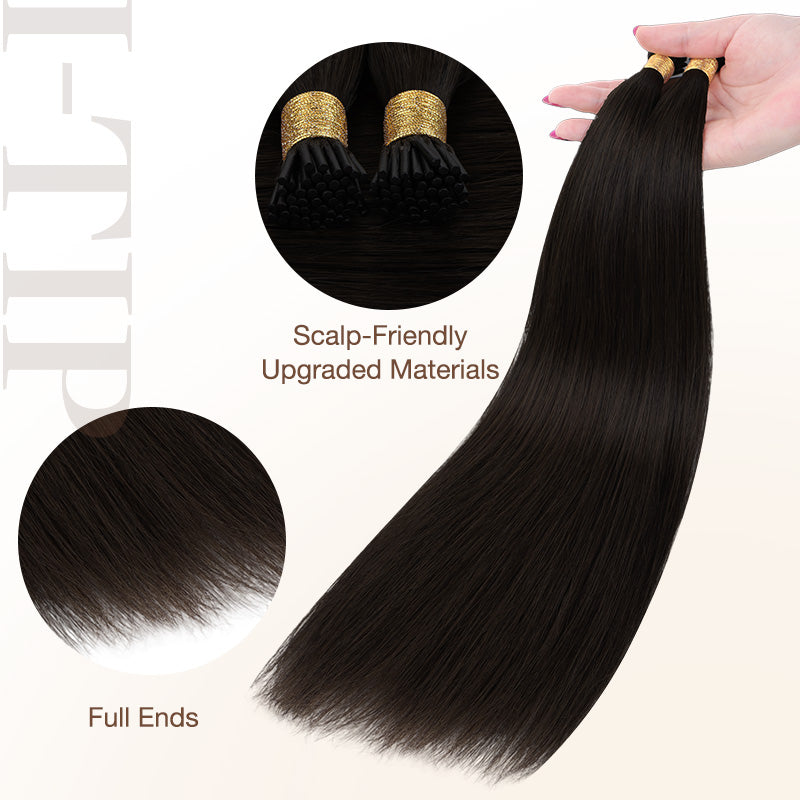NATURAL BLACK (1B) I Tip Hair Extensions