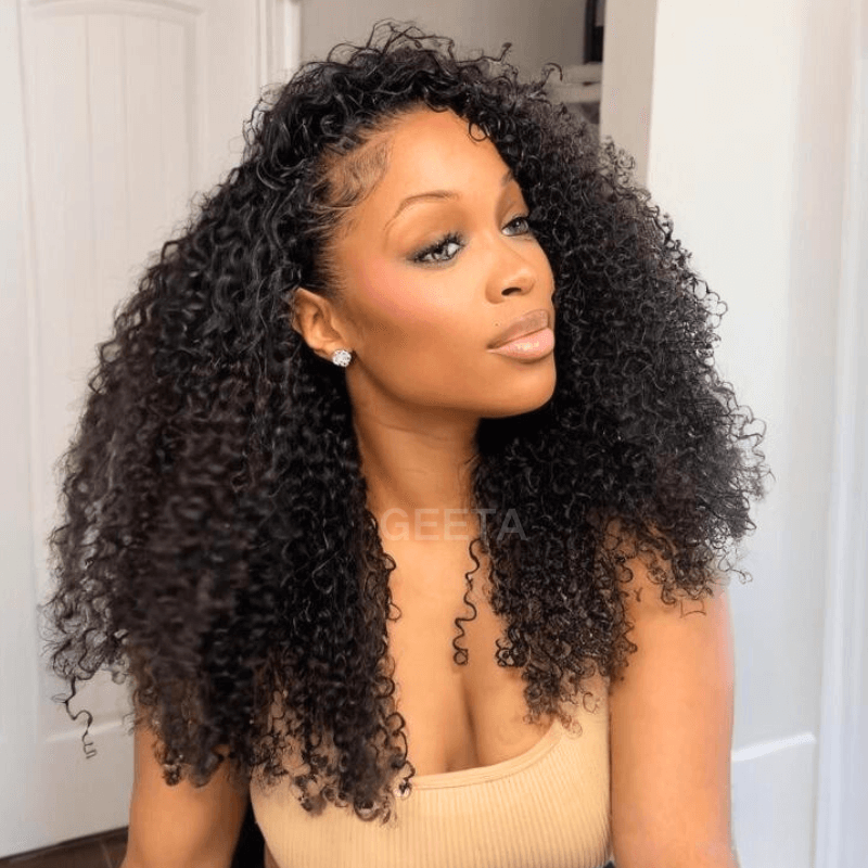 [3 In 1 Half Wig] Kinky Curly Coily Half Wig Invisi Drawstring Glueless Flip Over Wig Flash Sale
