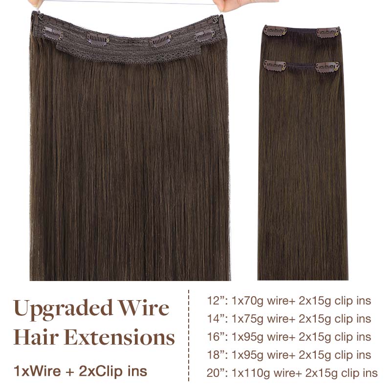 CHOCOLATE BROWN (4) PRO & WIRE HAIR EXTENSION