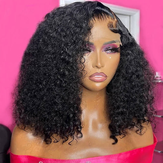 Jasperel Cheap 13x4 Full Frontal Short Straight Bob Wigs Curly Lace Frontal Human Hair Wigs For Girls