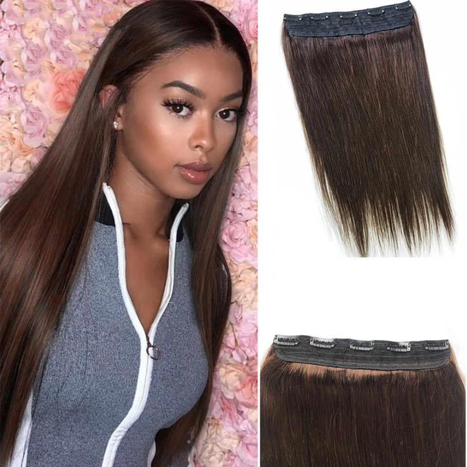 #2 Straight 5 Clips In One Piece 100% Human Hair For Woman