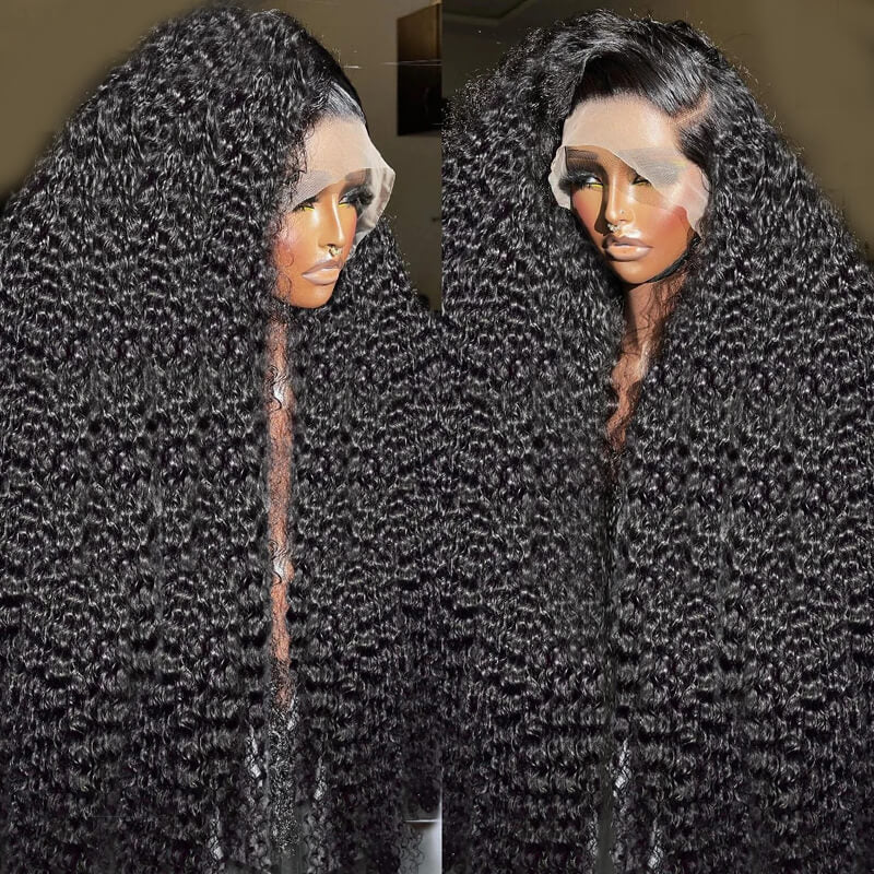 Jasperel Voluminous Sleek Tangle-free Kinky Curly Lace Frontal Wig | Invisible Lace