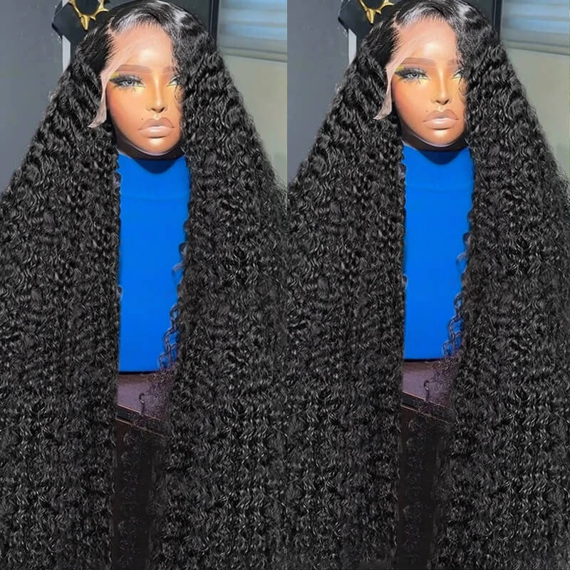 Jasperel Voluminous Sleek Tangle-free Kinky Curly Lace Frontal Wig | Invisible Lace