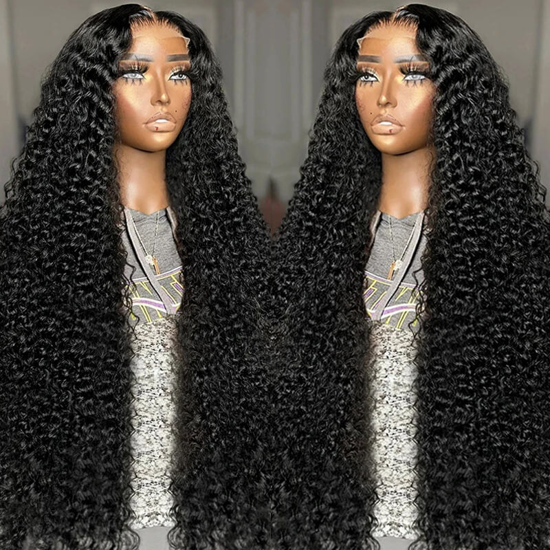 Jasperel Voluminous Sleek Tangle-free Kinky Curly Lace Frontal Wig | Invisible Lace
