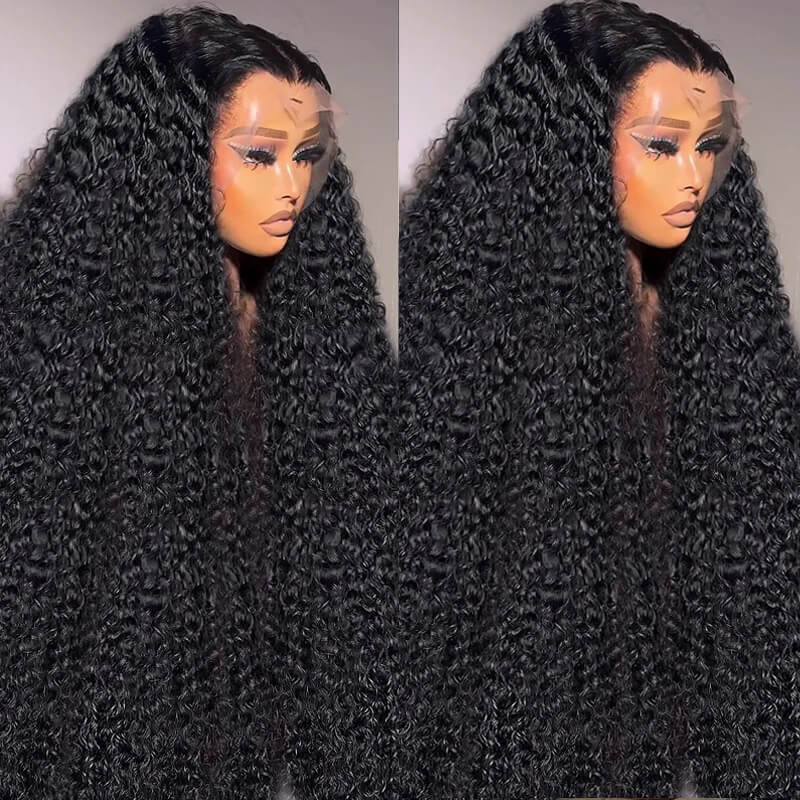 Jasperel Voluminous Sleek Tangle-free Kinky Curly Lace Frontal Wig | Invisible Lace