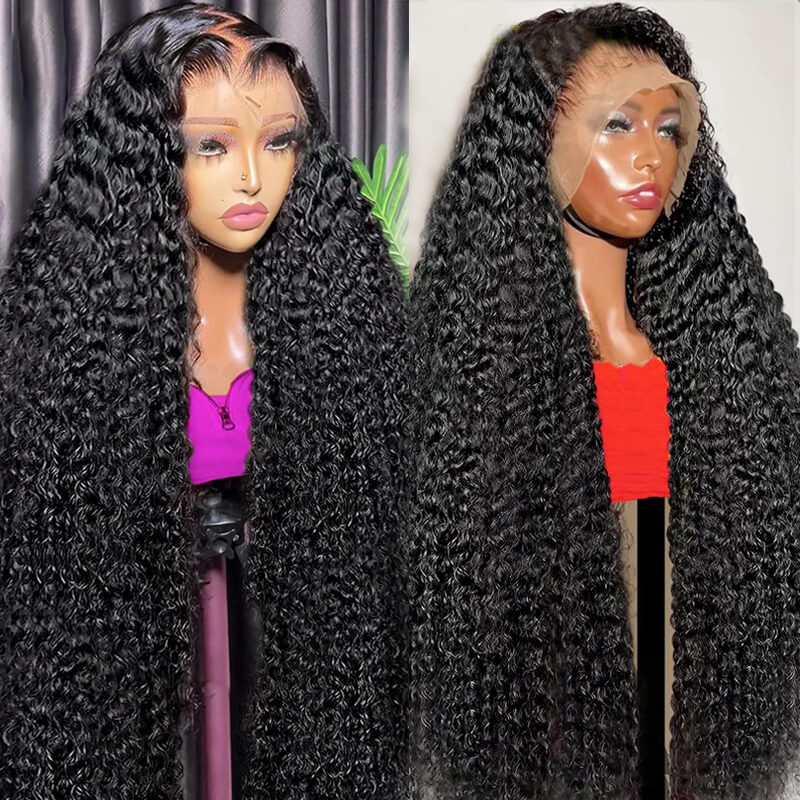 Jasperel Voluminous Sleek Tangle-free Kinky Curly Lace Frontal Wig | Invisible Lace
