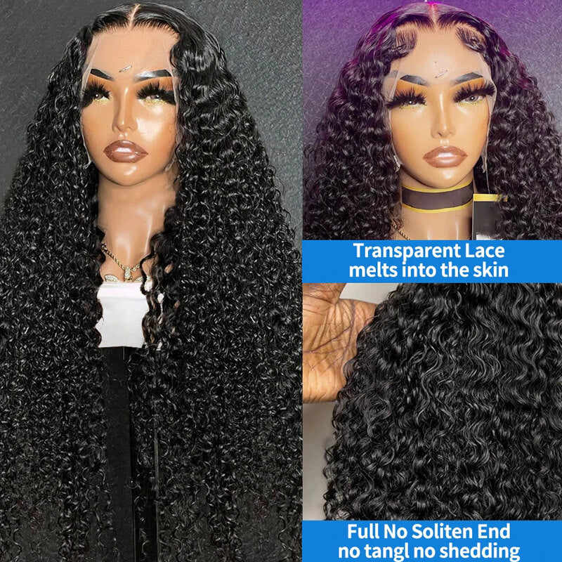 Jasperel Voluminous Sleek Tangle-free Kinky Curly Lace Frontal Wig | Invisible Lace