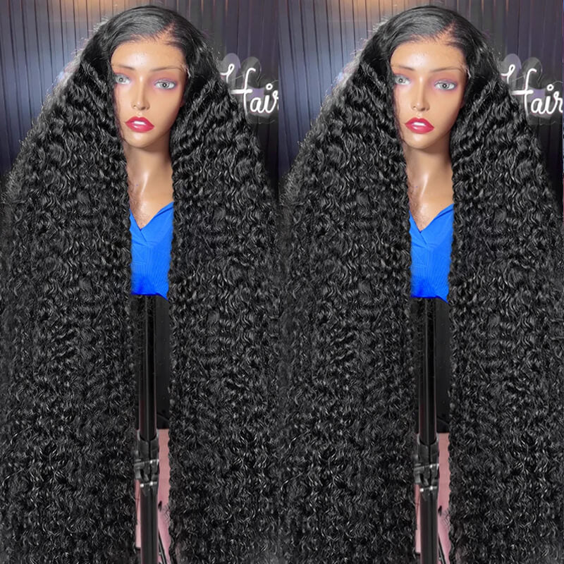 Jasperel Voluminous Sleek Tangle-free Kinky Curly Lace Frontal Wig | Invisible Lace