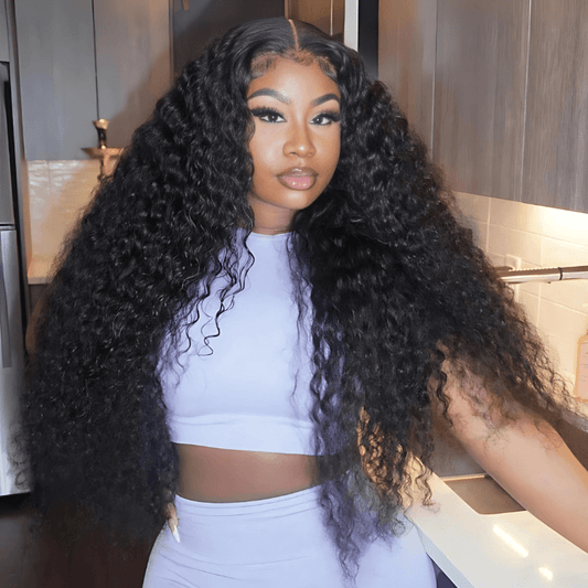 $199=30inch Deep Curly Glueless 13x4 HD Transparent Lace Front Wig Pre Plucked Brazilian Human Hair Wig No Code Needed