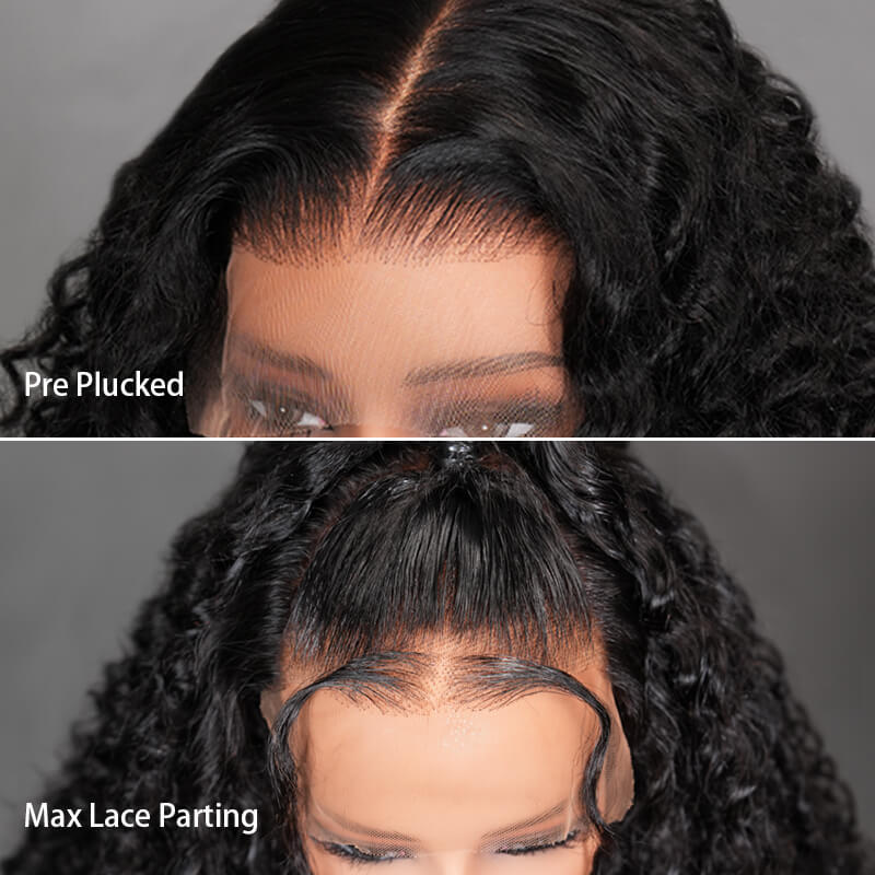 $199=30inch Deep Curly Glueless 13x4 HD Transparent Lace Front Wig Pre Plucked Brazilian Human Hair Wig No Code Needed