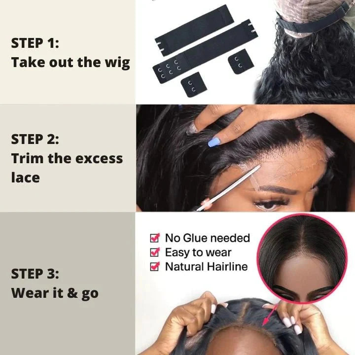 Black Curly 13x4 HD Lace Front Wig 100% Virgin Human Hair Wigs Pre Plucked Hairline