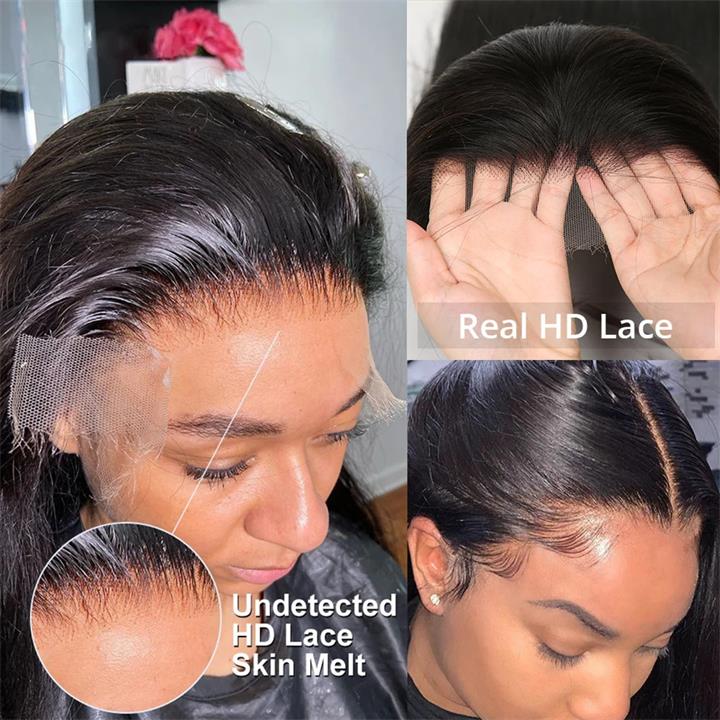 6x4 Lace Closure / 13x6 Straight Lace Front Wigs Human Hair 180% Density HD Lace Glueless Wigs