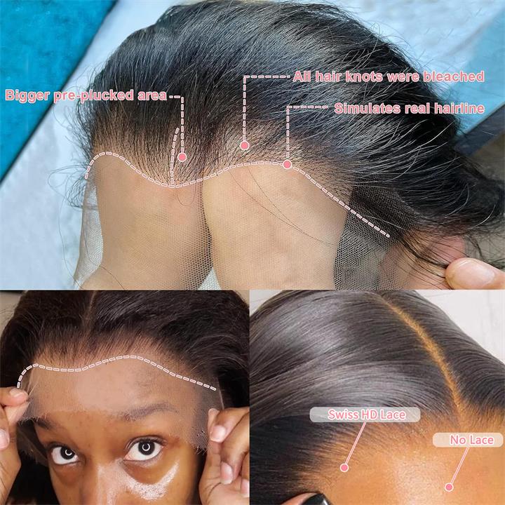 6x4 Lace Closure / 13x6 Straight Lace Front Wigs Human Hair 180% Density HD Lace Glueless Wigs