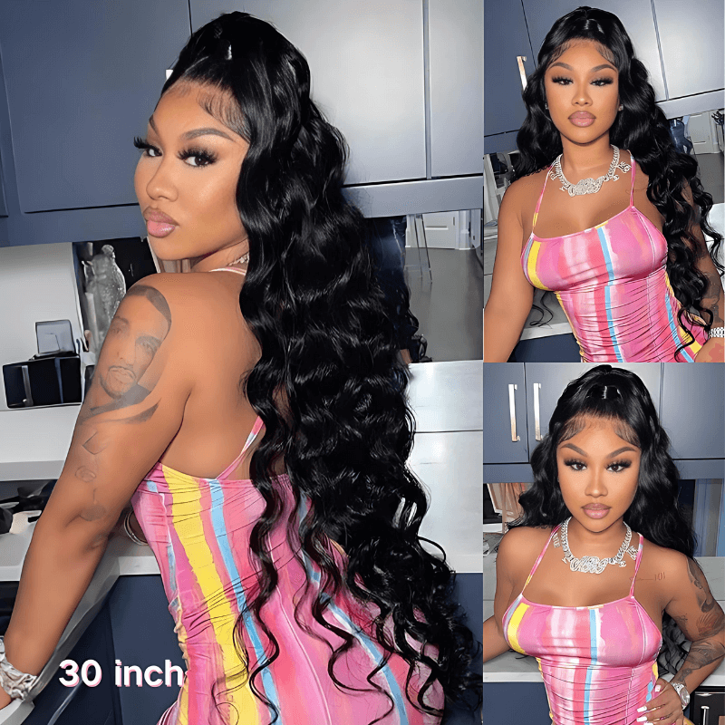 Natural Crimps Curls Loose Deep Wave HD Lace Frontal Glueless Wig Flash Sale