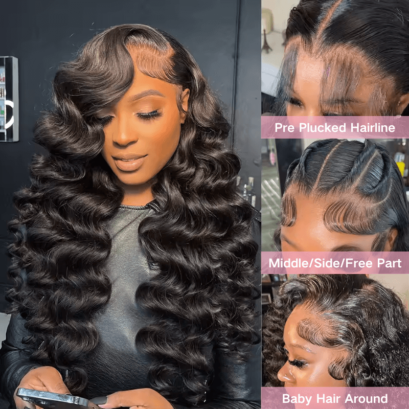 Natural Crimps Curls Loose Deep Wave HD Lace Frontal Glueless Wig Flash Sale