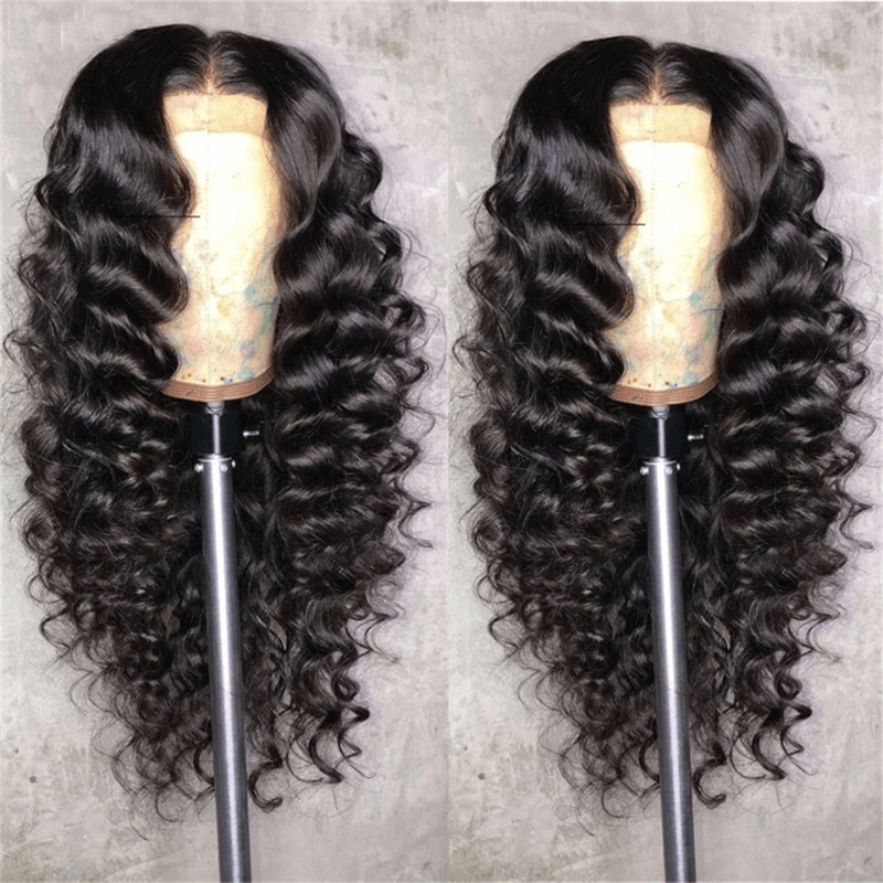 Natural Crimps Curls Loose Deep Wave HD Lace Frontal Glueless Wig Flash Sale