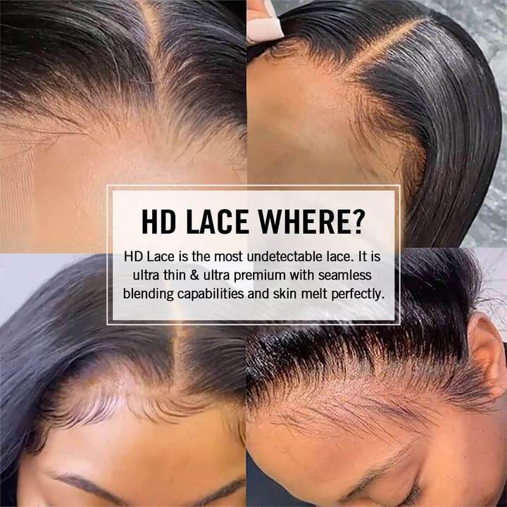 Long Straight 13x4 HD Lace Front Wig Pre Plucked Natural Hairline 100% Virgin Human Hair Wigs