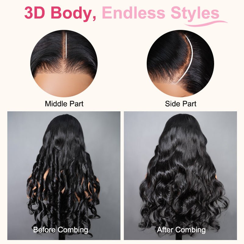 $199=30inch Tiktokers Recommend 180% Density Body Wave HD Lace Frontal Wig Upgrade Invisi Drawstring Glueless Wigs