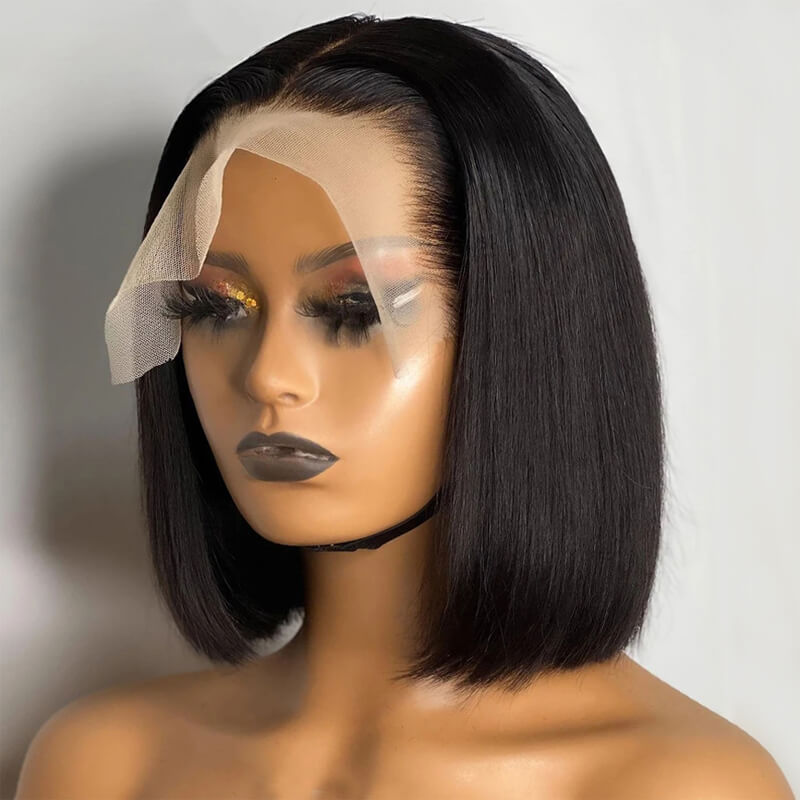 Jasperel Cheap 13x4 Full Frontal Short Straight Bob Wigs Curly Lace Frontal Human Hair Wigs For Girls